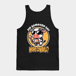 More Cowbell Graphic Tee | Udderly Musical Comic Dark Tank Top